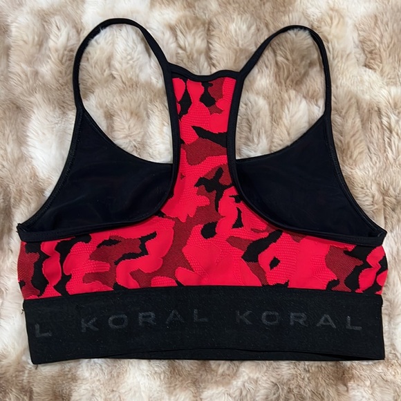 KORAL ACTIVEWEAR WOMEN’S SPORT BRA BLACK & RED / S - Picture 3 of 5